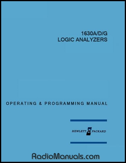 HP 1630A/D/G Operating & Programming Manual HP 1630A/D/G Operating & Programming Manual